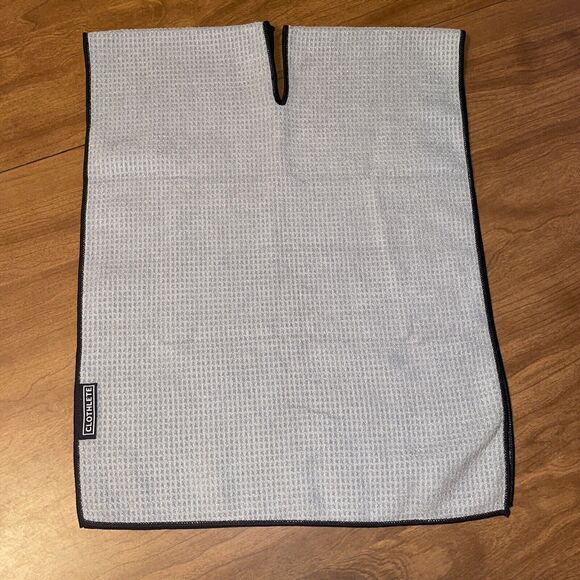 Clothlete Split Golf Bag Towel Ev-ry Logo 15 X 40 Inches Gray Waffle Weave - Picture 5 of 11